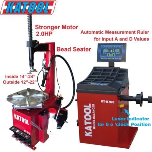 KATOOL KT-T810 Tire Changer & KT-B760 Wheel Balancer Combo