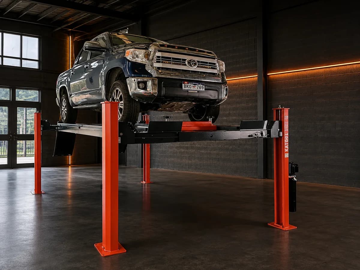 Katool KT-4H150 15,000 lb Heavy-Duty 4-Post Alignment Lift with Rolling Jack