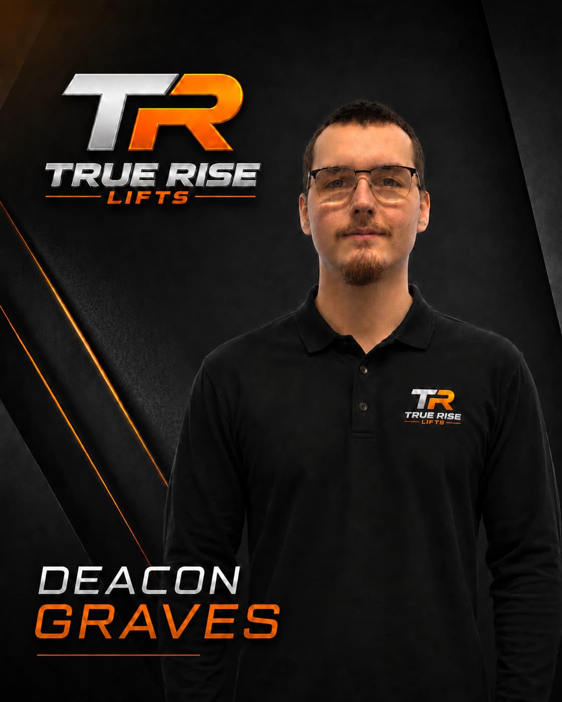 Portrait of Deacon Graves, owner at True Rise Lifts